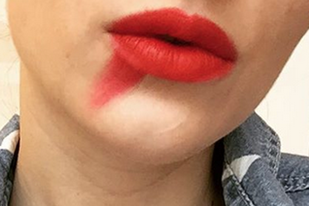 Smear lipstick